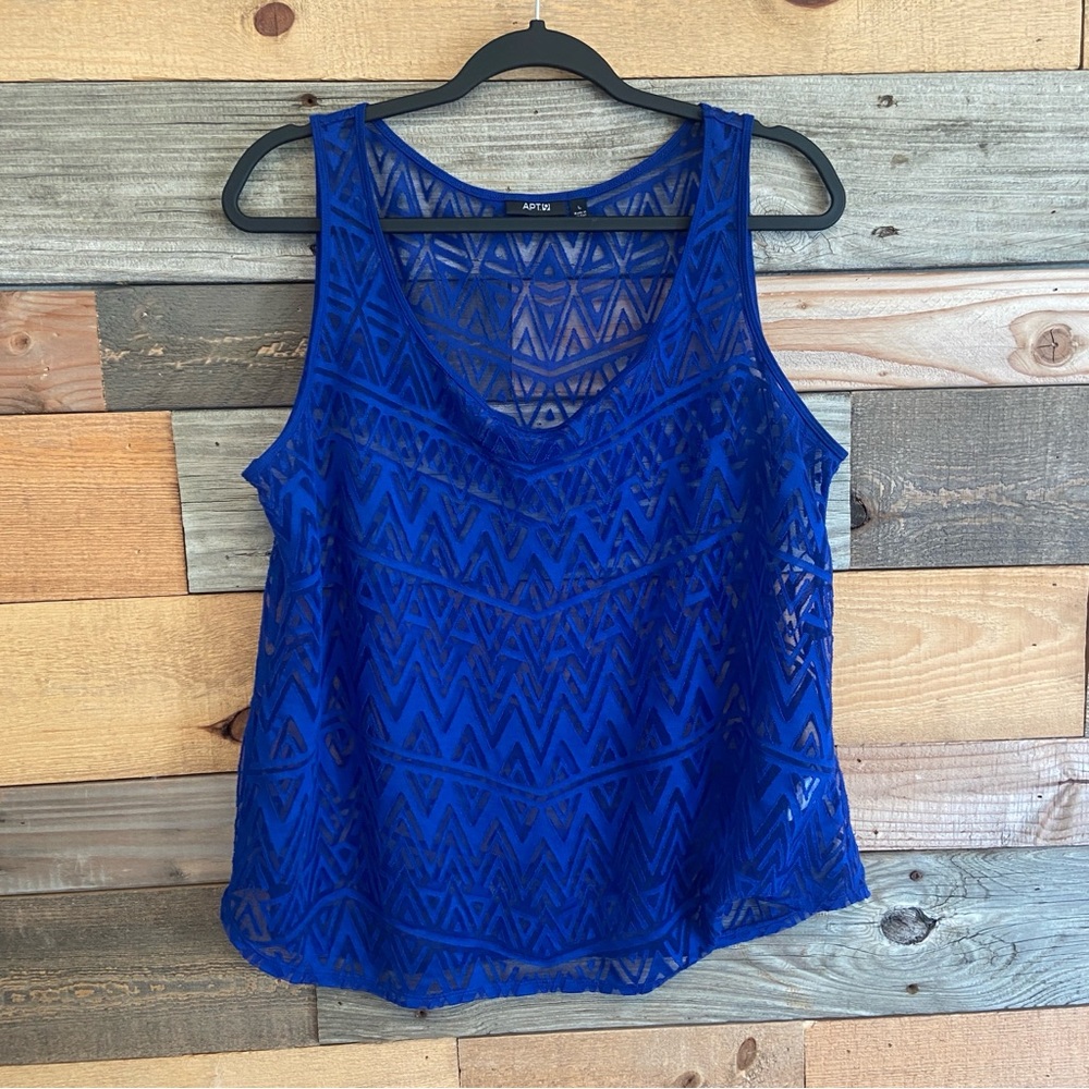 10/$20 Women's Royal Blue Sheer Lace Tank Top